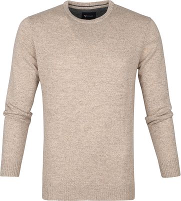 Suitable Fijn Lamswol 9 garen Pullover O-Hals Beige