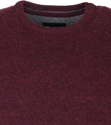 Suitable Fijn Lamswol 9 garen Pullover O-Hals Bordaux Rood