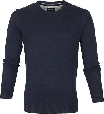 Suitable Fijn Lamswol 9 garen Pullover O-Hals Donkerblauw