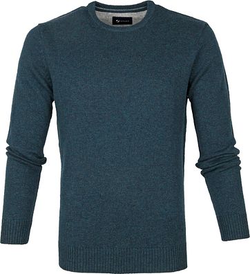 Suitable Fijn Lamswol 9 garen Pullover O-Hals Donkergroen