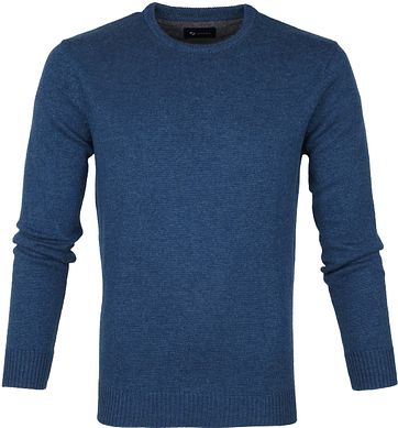 Suitable Fijn Lamswol 9 garen Pullover O-Hals Petrol Blauw