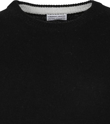 Suitable Fine Lambswool 7 gauge Pullover O-Neck Black