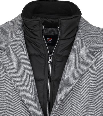 Suitable Geke Coat Herringbone Grey
