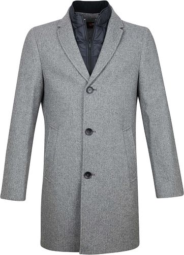 Suitable Hans Coat Herringbone Grau
