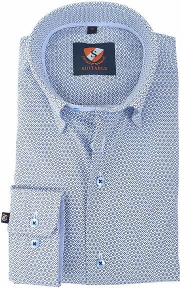 Suitable Hemd Blau Grafik 147-1
