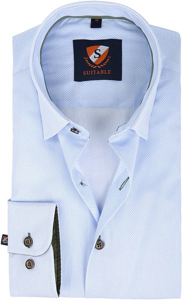 Suitable Hemd Blau Muster