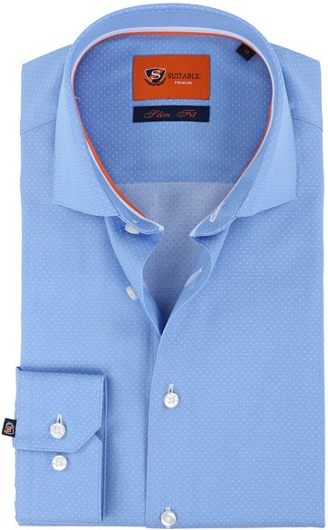 Suitable Hemd Blau Pinpoint