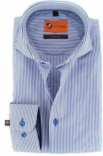 Suitable Hemd Blau Streifen 156-4