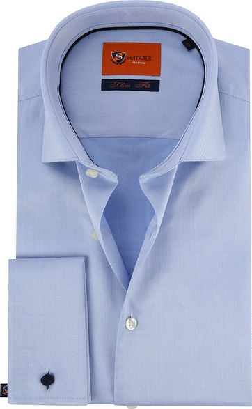 Suitable Hemd Blau Twill