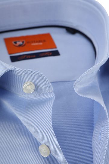 Suitable Hemd Blau Twill