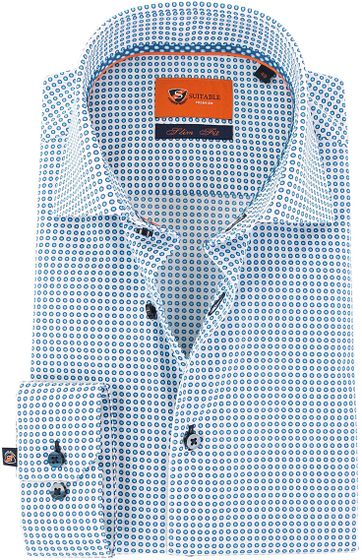 Suitable Hemd Blau Weiß Punkt