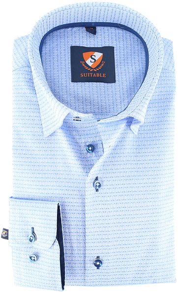 Suitable Hemd Blue Jacquard 143-2