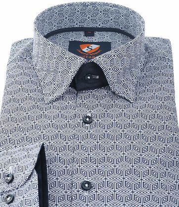 Suitable Hemd Dunkelblau Grafik 147-3