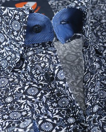 Suitable Hemd Dunkelblau Grafik 147-4