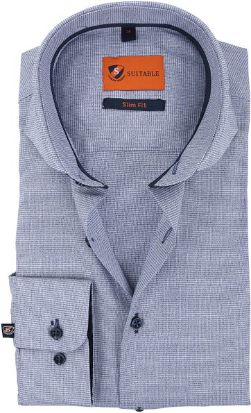 Suitable Hemd Dunkelblau Karo 174-2
