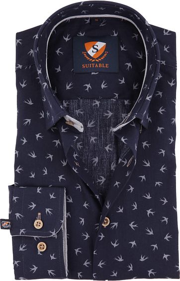 Suitable Hemd Dunkelblau Schwalben