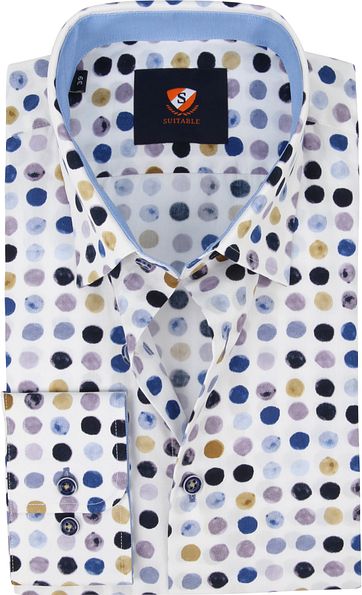 Suitable Hemd Glühbirnen Blau Beige
