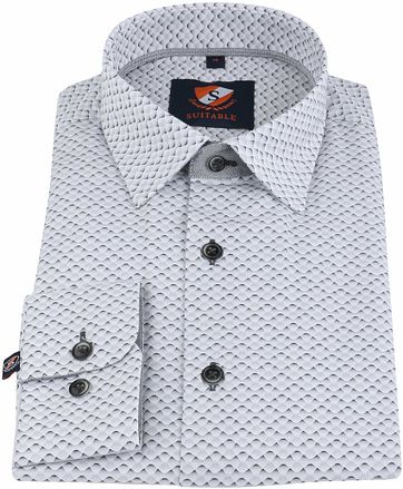 Suitable Hemd Grau Welle