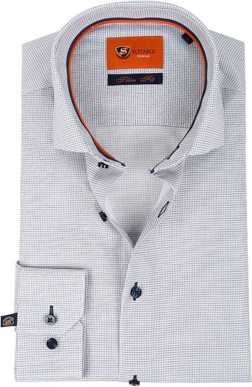 Suitable Hemd Karo Dunkelblau D81-08