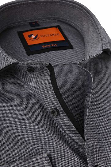 Suitable Hemd Mouline Grau