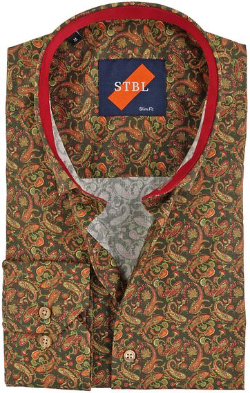 Suitable Hemd Paisley Grün