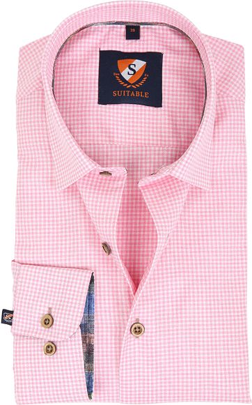 Suitable Hemd Rosa Karo 181-6