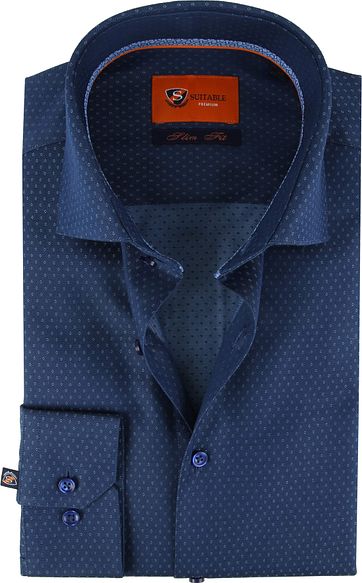 Suitable Hemd SF Dessin Dunkelblau