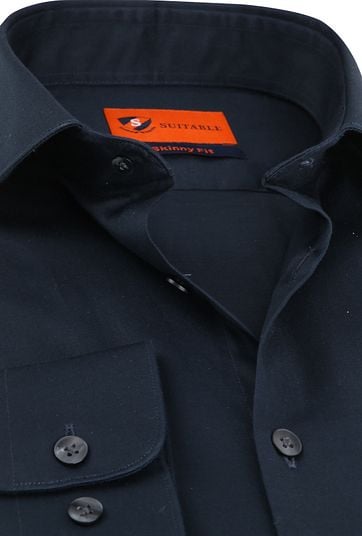 Suitable Hemd Skinny-Fit Dunkelblau
