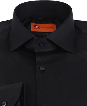 Suitable Hemd Skinny Fit Schwarz