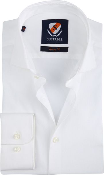 Suitable Hemd Skinny Fit Wei&szlig;