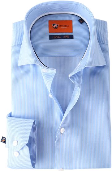 Suitable Hemd Stripe Blue Adam