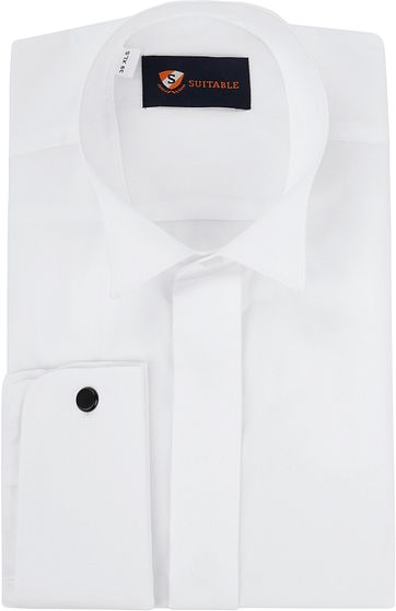 Suitable Hemd Weiß Plissiert