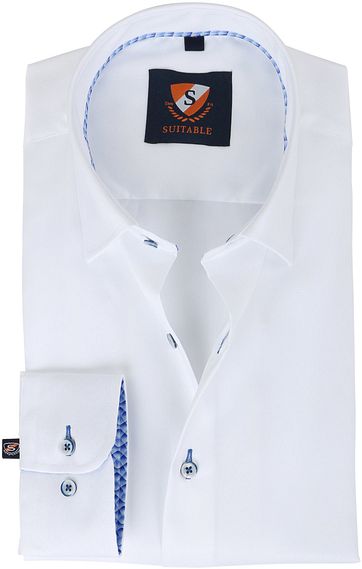 Suitable Hemd Weiss Twill