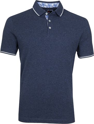 Suitable Jaspe Yarn Poloshirt Dunkelblau