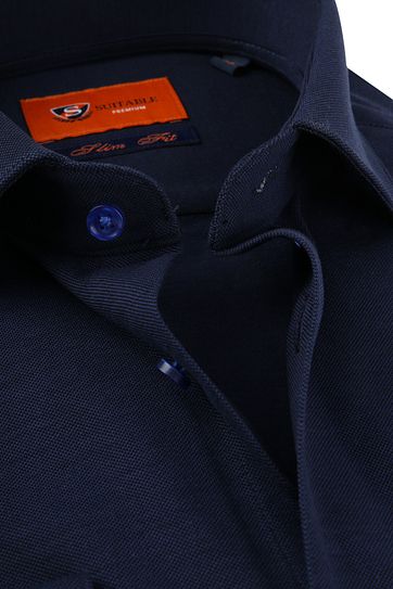 Suitable Jersey Pique Overhemd Navy