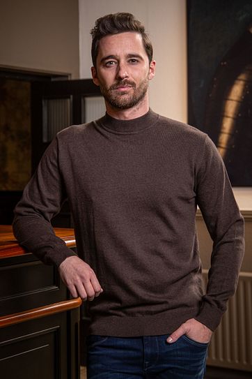 Suitable Katoen Turtle Pullover Bruin