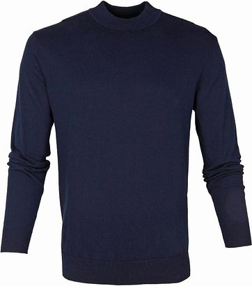 Suitable Katoen Turtle Pullover Donkerblauw