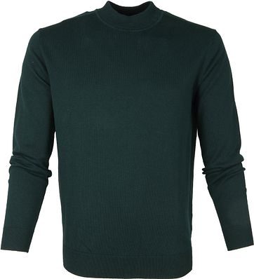 Suitable Katoen Turtle Pullover Donkergroen