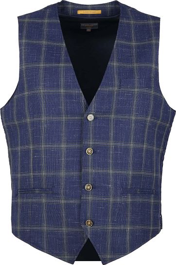 Suitable Kris Waistcoat Check Blue