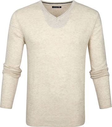 Suitable Lamswol Pullover V-Hals Beige