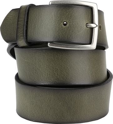 Suitable Leather Belt Green Washed