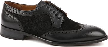 Suitable Leder Herrenschuhe Dessin Schwarz