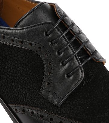 Suitable Leder Herrenschuhe Dessin Schwarz