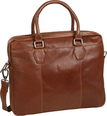 Suitable Leder Laptoptasche 17 Inch Cognac