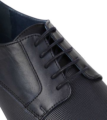 Suitable Leder Schuh Derby Navy