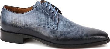 Suitable Leder Schuh Derby Print Blau