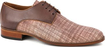 Suitable Leder Schuh Derby Print Mid Braun