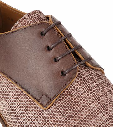 Suitable Leder Schuh Derby Print Mid Braun