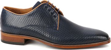 Suitable Leder Schuh Derby Print Navy