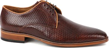 Suitable Leren Herenschoen Derby Print Bruin suitable kopen in de aanbieding